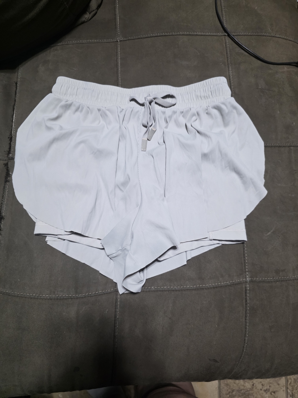 Women’s Beige Athletic Shorts with Elastic Waist